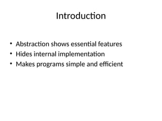 Comprehensive Guide to Abstraction in C++ Programming | PPTX