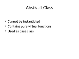 Comprehensive Guide to Abstraction in C++ Programming | PPTX