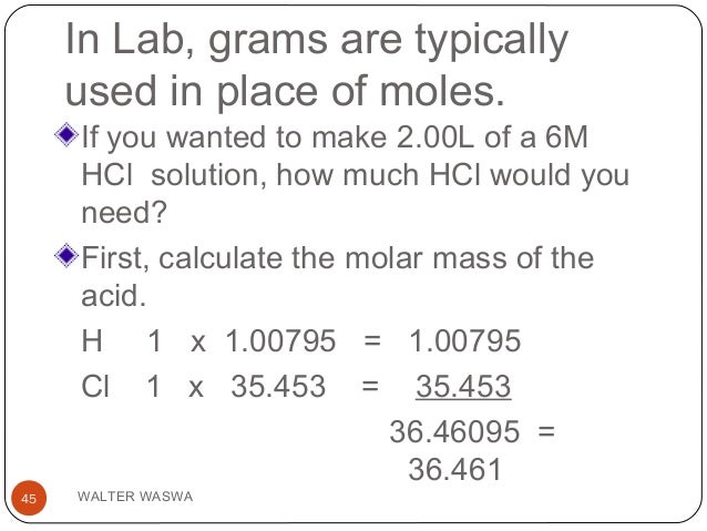 molar mass of hcl molar mass of hcl