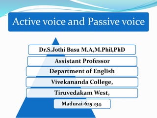Active and voice passive