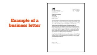 Example of a
business letter
 