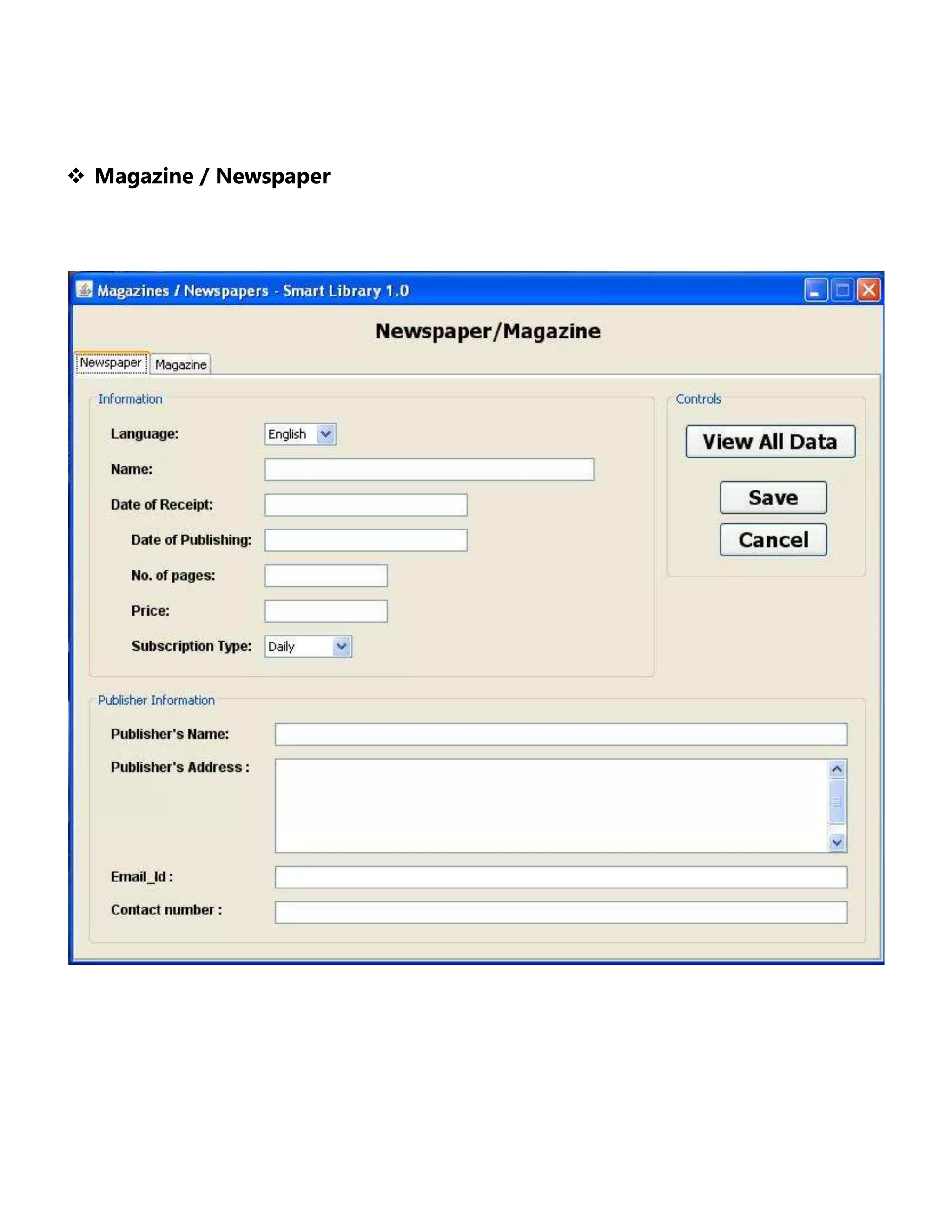  Magazine / Newspaper

 