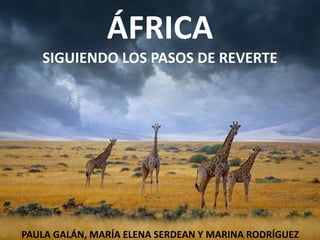 ÁFRICA
SIGUIENDO LOS PASOS DE REVERTE
PAULA GALÁN, MARÍA ELENA SERDEAN Y MARINA RODRÍGUEZ
 
