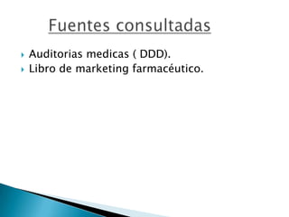 


Auditorias medicas ( DDD).
Libro de marketing farmacéutico.

 