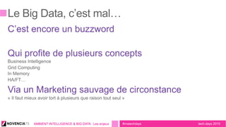 tech.days 2015#mstechdaysAMBIENT INTELLIGENCE & BIG DATA : Les enjeux
 
