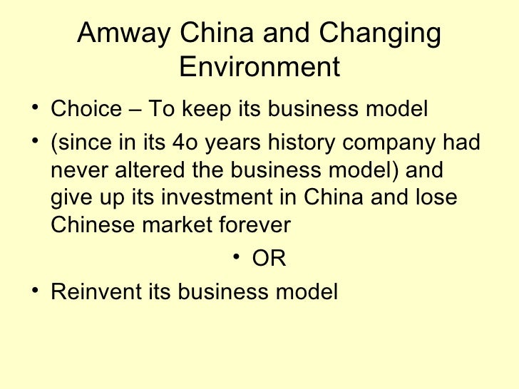Amway china business plan