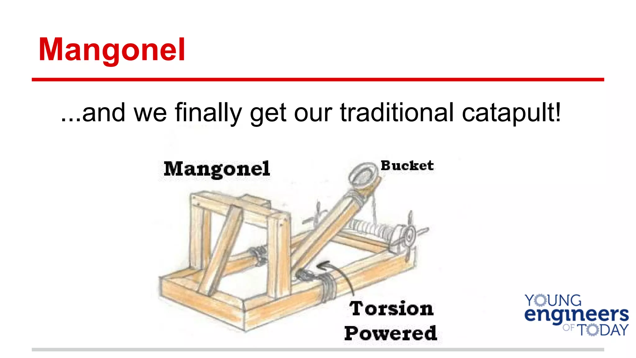 Mangonel
...and we finally get our traditional catapult!
 