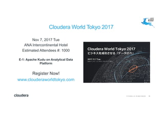 39© Cloudera, Inc. All rights reserved.
Nov 7, 2017 Tue
ANA Intercontinental Hotel
Estimated Attendees #: 1000
E-1: Apache...
