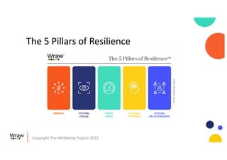 STRESS
LESS
The 5 Pillars of Resilience
Copyright The Wellbeing Project 2022
 