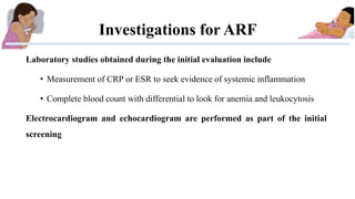 Arf Lab Acute Rheumatic fever and Rheumatic Heart disease | PPTX