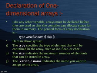 Arrays Basics | PPT