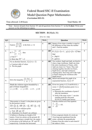 Ssc Math Model Test Final Assessment Framework + Model Question Paper Mathematics SSC-II.pdf