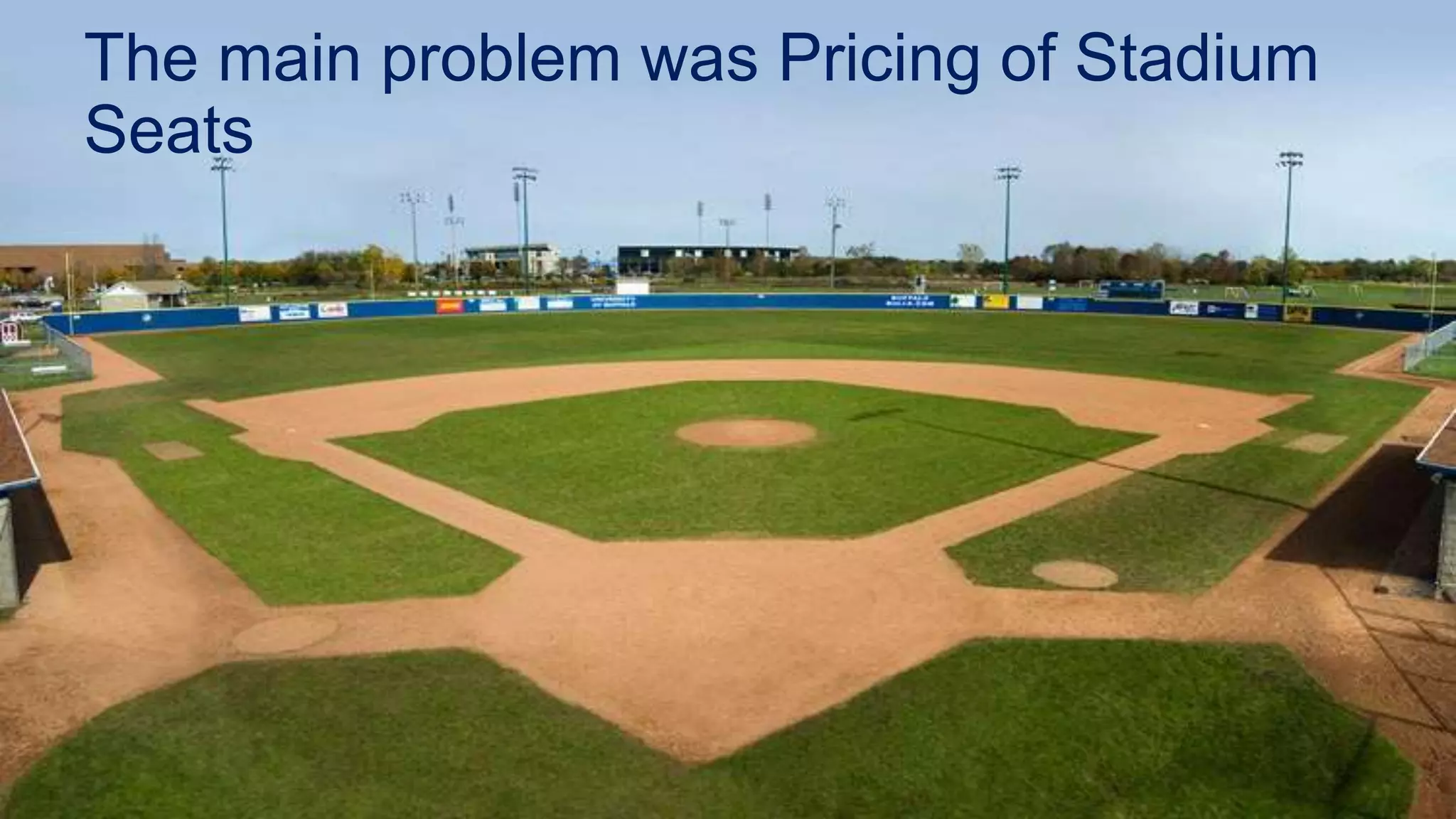 The main problem was Pricing of Stadium
Seats
 