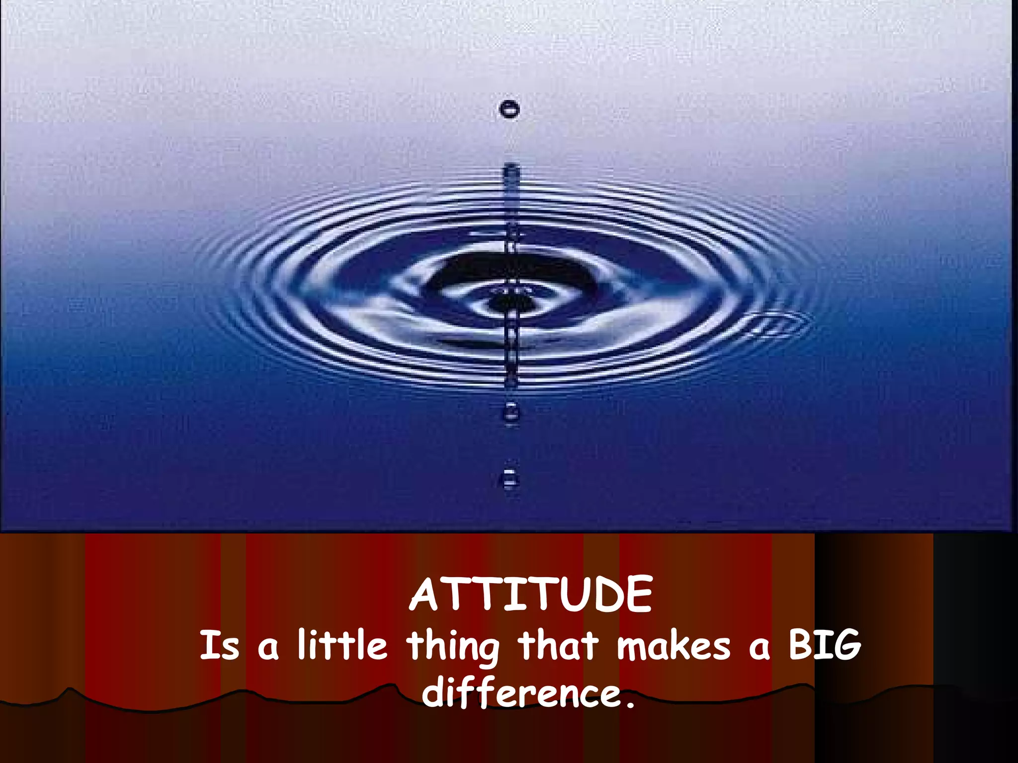 ATTITUDE Is a little thing that makes a BIG difference. 