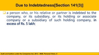 Discussion on Chapter X - Audit and Auditors under the Companies Act;â€¦