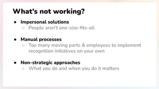 Implementing Appreciation How to Improve Employee Recognition & Appreciation at Work | PDF