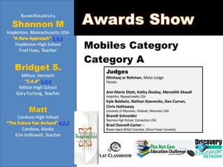 Mobiles Category Category A Judges Minhaaj ur Rehman , Meta Judge Pakistan Ann Marie Dlott, Kathy Dooley, Meredith Ekwall ...