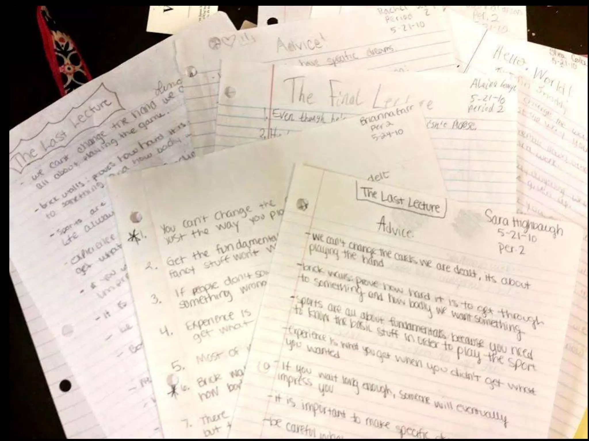 The Last Lecture Notes
 