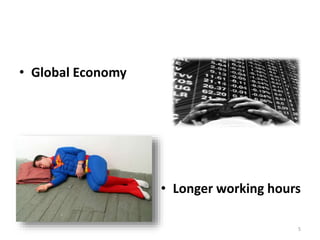 5
• Global Economy
• Longer working hours
 
