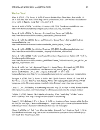 Barnes & Noble - marketing plan