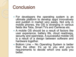 Operating Systems in Mobile Phones
