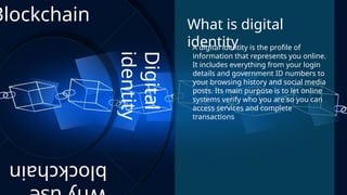 Blockchain for Digital identity security | PPTX