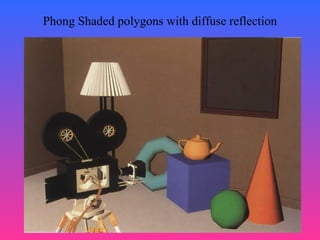 18
Phong Shaded polygons with diffuse reflection
 