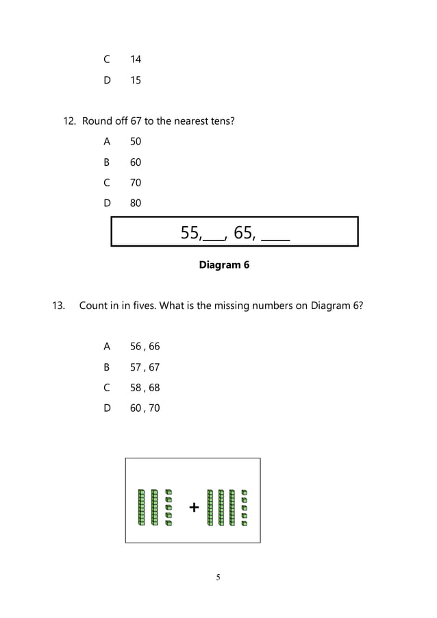 FINAL EXAM FOR MATHEMATICS YEAR 1 | DOCX