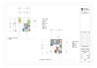UP
A B C D E FG H
I
2
3
4
5
6
7
8
1000 1200 3000 2400 700400 2100
10800
380011001400140060029002100
13300
Room Legend
Bathroom
Kitchen
Living Room
Room
Storage
Sun Room
Utility Room
D1
D2
18
D3
D4
15
19
8 m²
Storage
11 m²
Room
2 m²
Bathroom
2 m²
Utility Room
10 m²
Kitchen
4 m²
Sun Room
17 m²
Living Room
A B C D E FG H
I
2
3
4
5
6
7
8
4 m²
Bathroom
2 m²
Balcony
28 m²
Living Room
8 m²
Bedroom
8 m²
Bedroom
5 m²
Bedroom
3 m²
Balcony
8 m²
Bedroom
6 m²
Bathroom
7 m²
Living Room
Room Legend
Balcony
Bathroom
Bedroom
Living Room
1
005
2
005
BLD 62403
BUILDING INFORMATION MODELING
Scale
Checked by
Drawn by
Date
Project number
1 : 100
Furniture Layout
Plan
2B
Pangyo Ondang
Wonseok Lee
23/6/2017
Author
Checker
003
No. Description Date
1 : 100
Ground Floor Furniture
Layout1
1 : 100
First Floor Furniture Layout
2
 