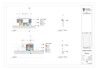 Ground Floor
0
First Floor
3000
I 2 3 4 5 6 7 8
Roof
6000
2
005
3
005
28 m²
Living Room
8 m²
Bedroom
7 m²
Living Room
10 m²
Kitchen
26 m²
Storage
17 m²
Living Room
Room Legend
Bedroom
Kitchen
Living Room
Storage
Ground Floor
0
First Floor
3000
A B C D E FG H
Roof
6000
1
005
4
005
8 m²
Bedroom
3 m²
Balcony
7 m²
Living Room
2 m²
Utility Room10 m²
Kitchen
4 m²
Sun Room
Room Legend
Balcony
Bedroom
Kitchen
Living Room
Sun Room
Utility Room
8
Roof
6000
Ground Floor
0
First Floor
3000
H
BLD 62403
BUILDING INFORMATION MODELING
Scale
Checked by
Drawn by
Date
Project number
As indicated
Sections
2B
Pangyo Ondang
Wonseok Lee
23/6/2017
Tay Jit Ying
Mr. Koh Jing Hao
005
No. Description Date
1 : 100
Section 1
1
1 : 100
Section 2
2
1 : 50
Section 1 - Callout 1
3
1 : 50
Section 2 - Callout 1
4
 