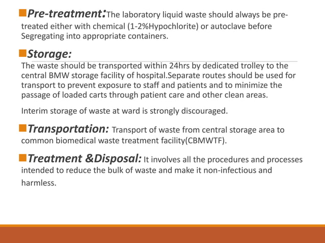 Biomedical waste treatment and disposal | PPT