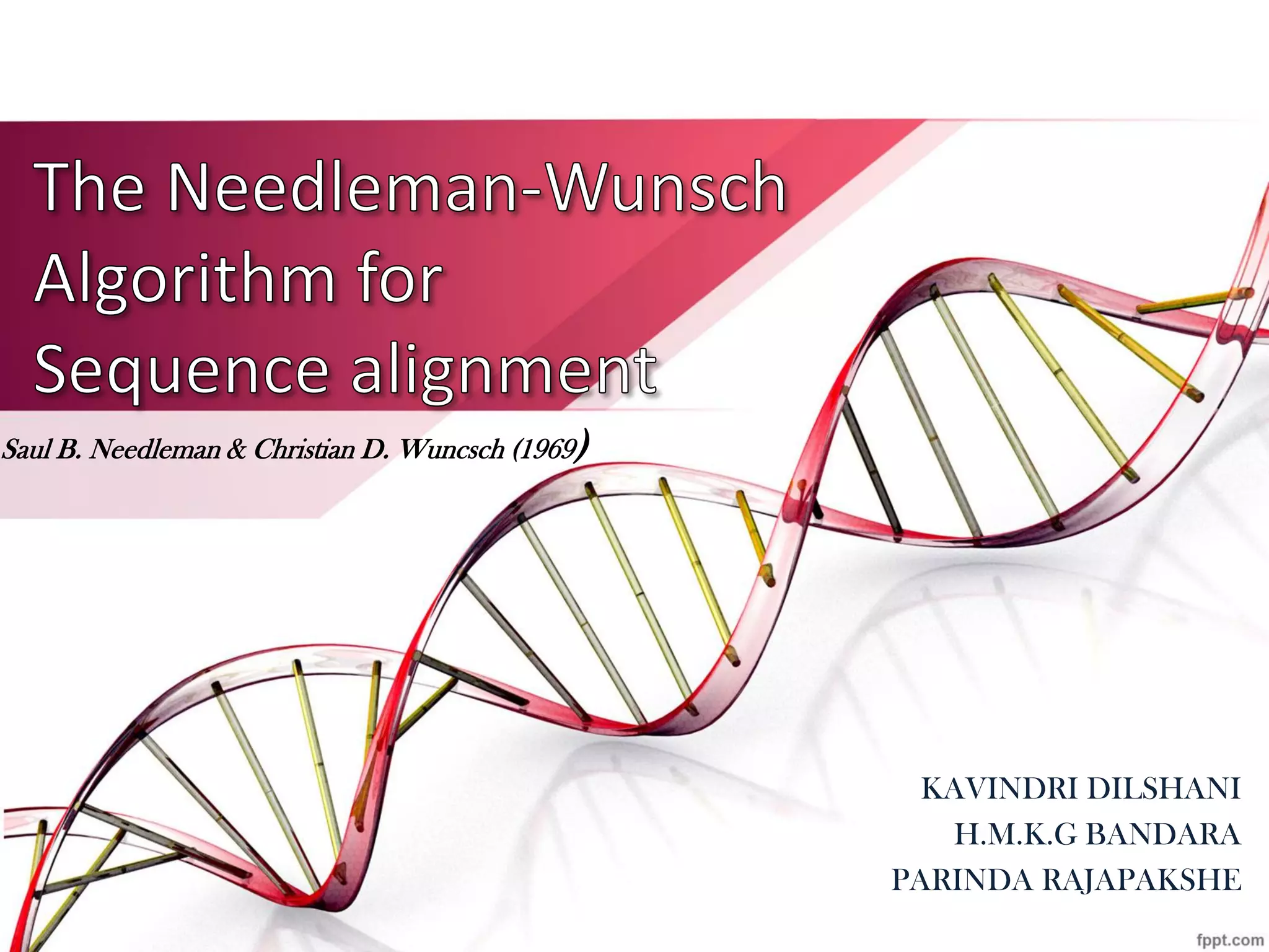 Saul B. Needleman & Christian D. Wuncsch (1969)
KAVINDRI DILSHANI
H.M.K.G BANDARA
PARINDA RAJAPAKSHE
 