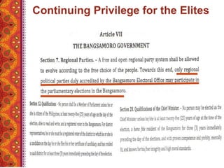 Continuing Privilege for the Elites
 