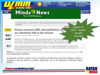 August 11,
2015 – debate
actually
resumed
 