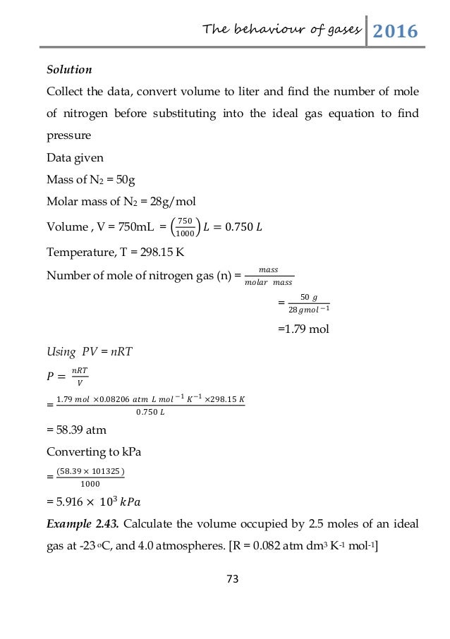 The Behaviour Of Gases Igori Wallace