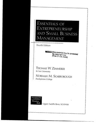 Essentials of Entrepreneurship and Small Business Management 