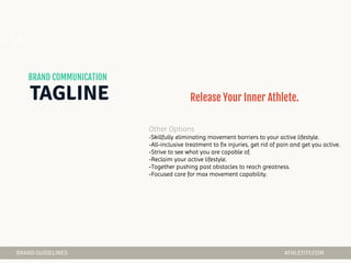 Other Options
-Skillfully eliminating movement barriers to your active lifestyle.
-All-inclusive treatment to fix injuries, get rid of pain and get you active.
-Strive to see what you are capable of.
-Reclaim your active lifestyle.
-Together pushing past obstacles to reach greatness.
-Focused care for max movement capability.
04
 