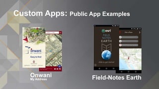 Custom Apps: Public App Examples
Field-Notes EarthOnwani
My Address
 