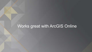 Works great with ArcGIS Online
 