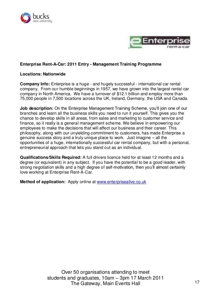 Enterprise Rent A Car Internship Description Enterprise Rent A Car Internship Description