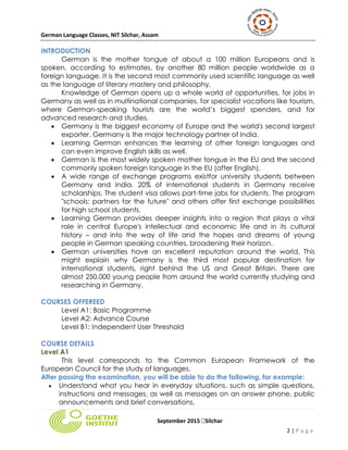 German Language Course @ NIT Silchar | PDF