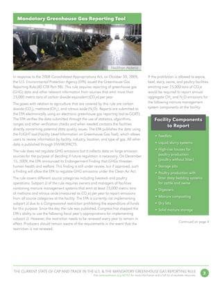 3THE CURRENT STATE OF CAP AND TRADE IN THE U.S.  THE MANDATORY GREENHOUSE GAS REPORTING RULE
Visit www.extension.org/60702...