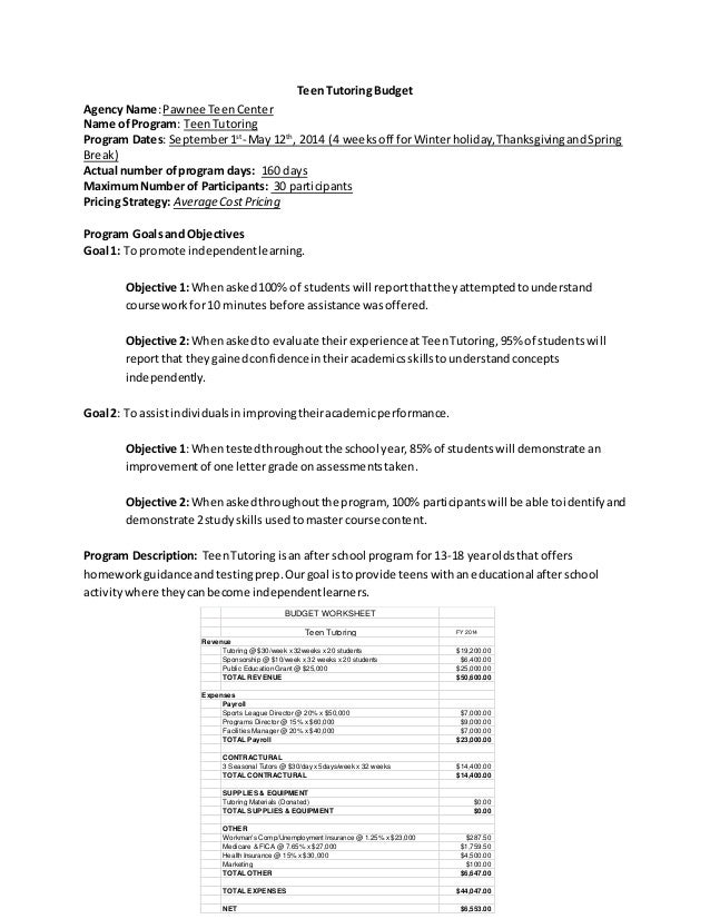 budget project for students