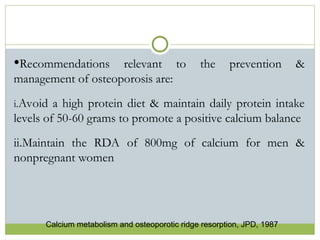 Final Calcium metabolism and prosthodontics | PPT