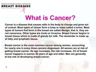 What is Cancer? Cancer is a disease that causes cells in the body to change and grow out of control. Most types of cancer ...