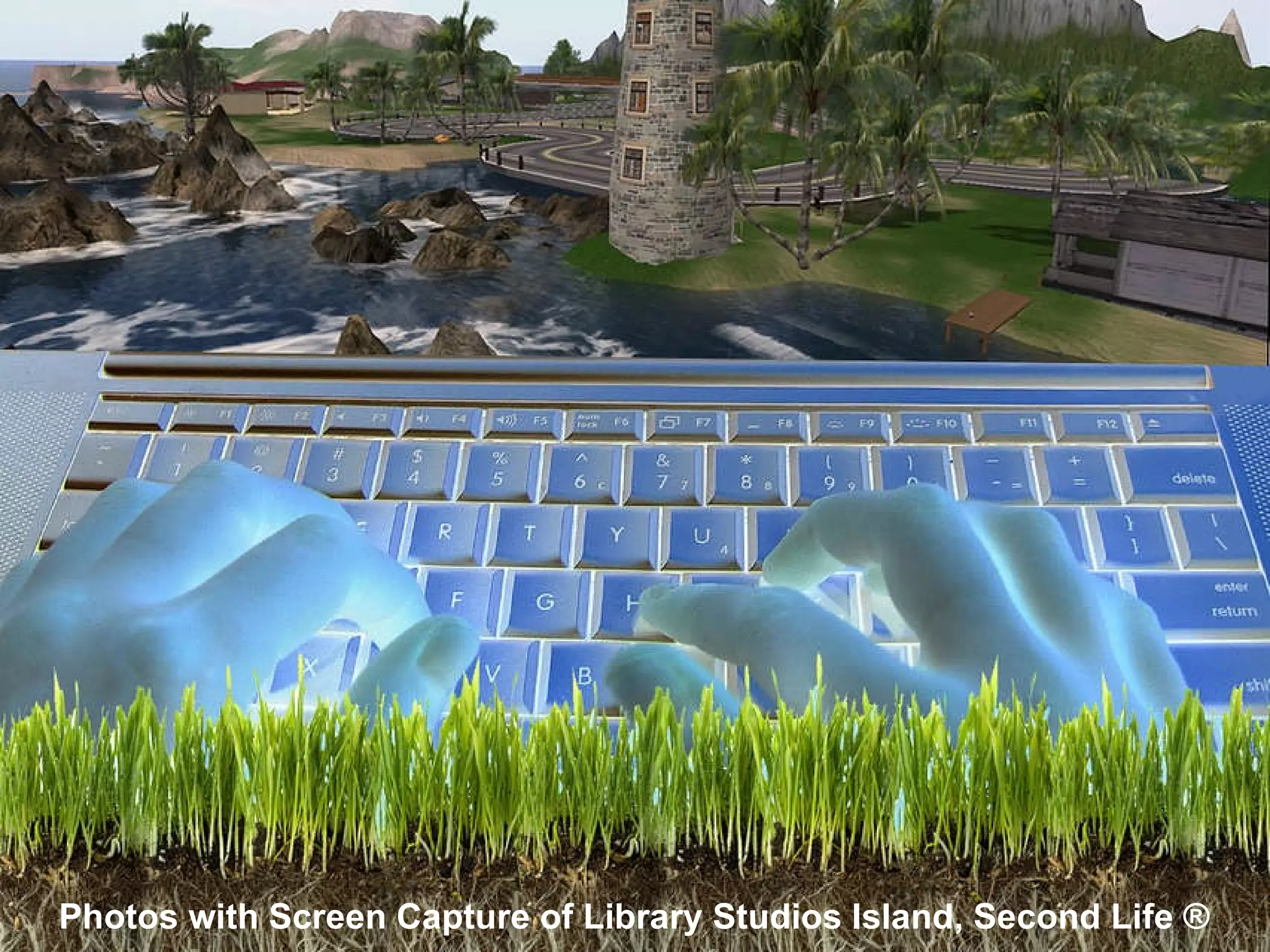 Photos with Screen Capture of Library Studios Island, Second Life ® 