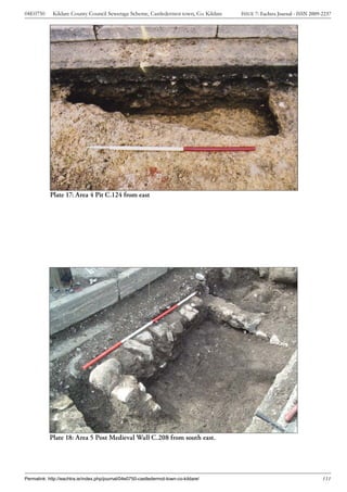 04E0750      Kildare County Council Sewerage Scheme, Castledermot town, Co. Kildare    ISSUE 7: Eachtra Journal - ISSN 2009-2237




            Plate 17: Area 4 Pit C.124 from east




            Plate 18: Area 5 Post Medieval Wall C.208 from south east.




Permalink: http://eachtra.ie/index.php/journal/04e0750-castledermot-town-co-kildare/                                        111
 