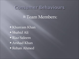 <ul><li>Team Members: </li></ul><ul><ul><li>Khurram Khan </li></ul></ul><ul><ul><li>Shahid Ali </li></ul></ul><ul><ul><li>...