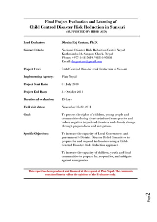 Final ccdrr evalaution and learning report ( nov 30) pdf | PDF
