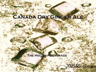 Canada Dry Ginger Ale XMS&S:  Minneapolis  The Holiday Beverage  
